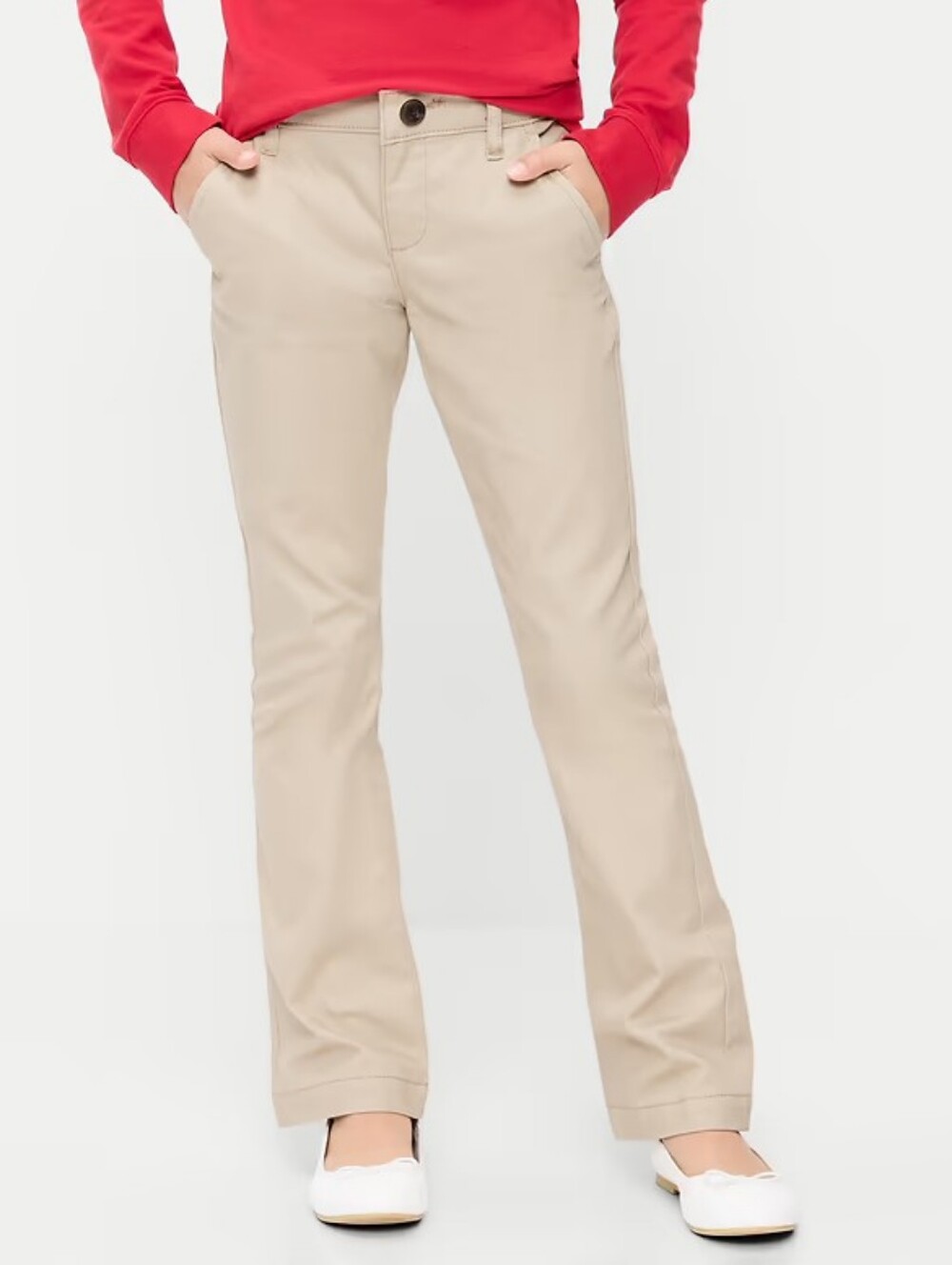 Old Navy Girl's Boot Cut School Uniform Pants, Khaki, 12, NWT
